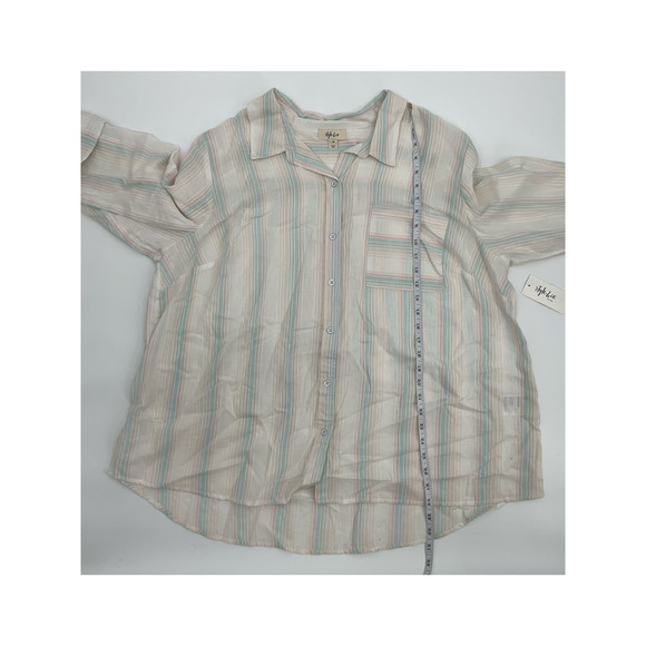 Style & Co. Womens Plus Size Striped Shirt, Rainbow, 3X - Picture 6 of 9